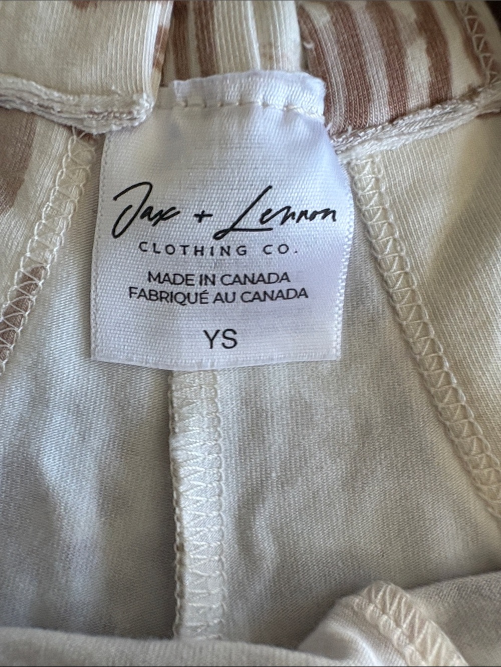 Neutral Cream & Brown Patterned Kids One-Piece Overalls - Picture 2 of 2